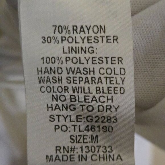 Umgee White Floral Embroidered Smocked Waist Midi Dress Slit Side Size M - Picture 9 of 9